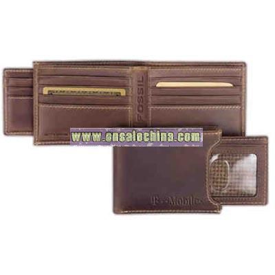 Men's genuine leather 2 in 1 bifold wallet