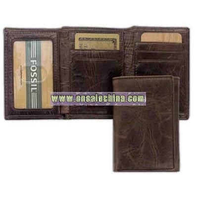 Leather tri-fold wallet