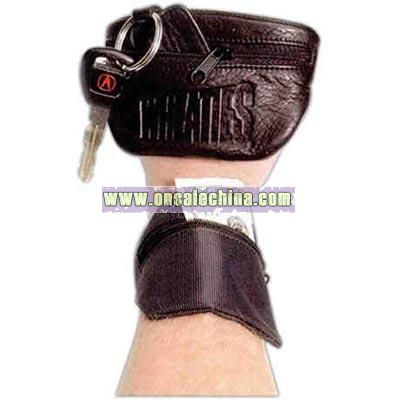 Leather wrist wallet