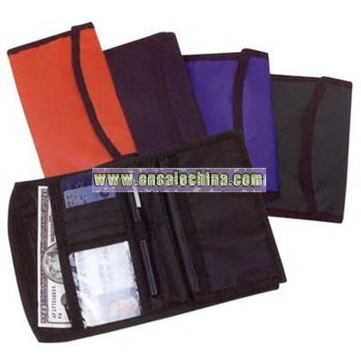 Blank bi-fold 420 denier nylon checkbook organizer wallet