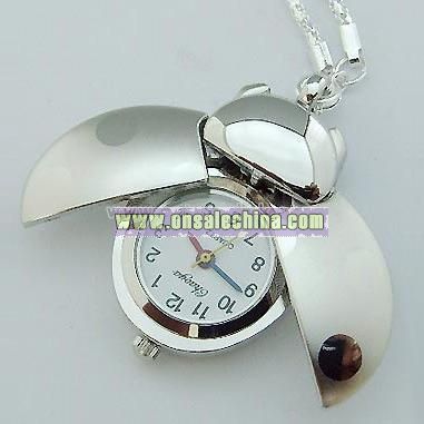 Ladybug Necklace Watch