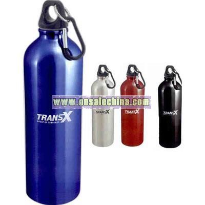 Stainless steel water bottle with carabiner