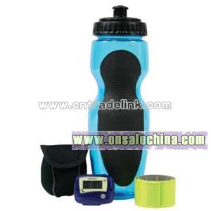 Pedometer And Water Bottle Set