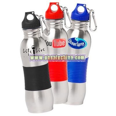 23 oz. Stainles Steel Sports Bottles with Rubber grip and carabiner