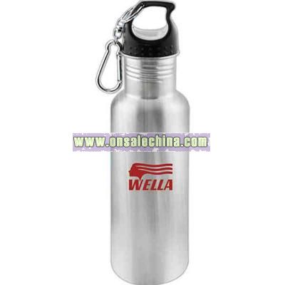 silver 23 ounce polished stainless steel water bottle