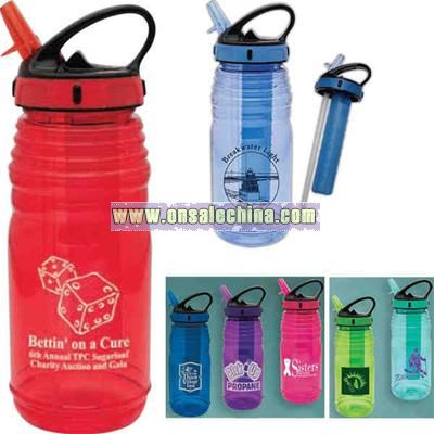 22 oz. purple water bottle with carrying handle