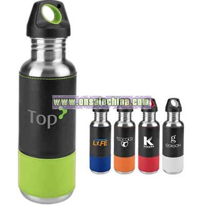 27 oz. leatherette sleeved stainless steel water bottle