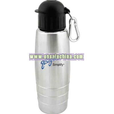 silver 22 ounce polished stainless steel water bottle