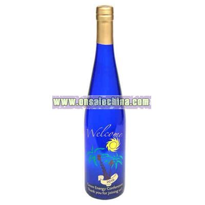 Blue glass water bottle