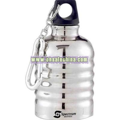 12 oz Stainless steel retro water bottle with easy clip carabiner