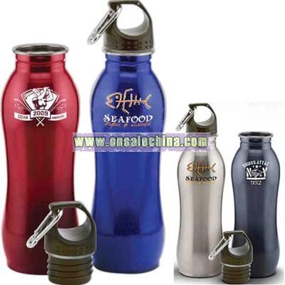 24 oz beautiful curved stainless steel BPA free sport bottle