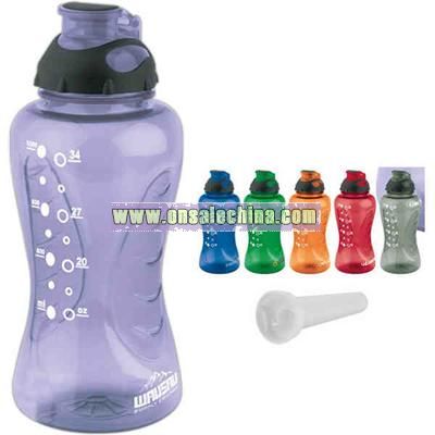 36 oz. water bottle with rubber cap accent