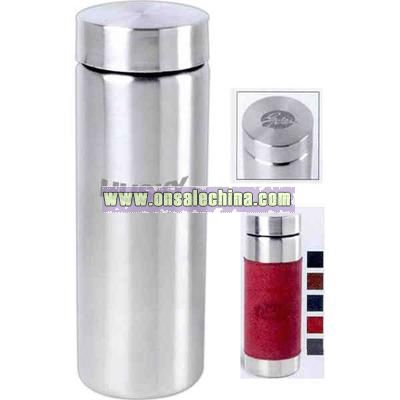Single wall water bottle with removable stainless steel twist top lid