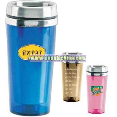 Translucent tumbler with stainless interior 16 oz