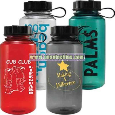 BPA free polycarbonate alternative 32 oz. water bottle with black lid