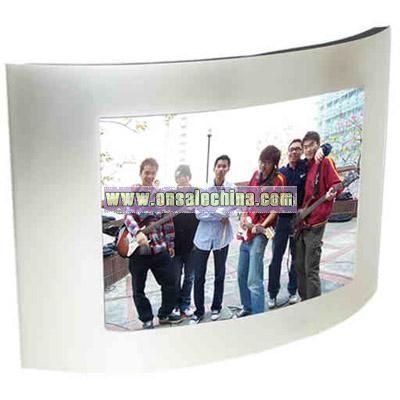 Pearl silver curved metal photo frame