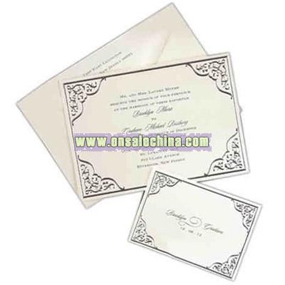 Simple Solutions Silver Lace - White card with lacey silver foil border