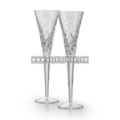 Waterford Crystal Wishes Toasting Flutes - Happy Celebrations