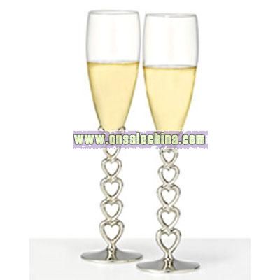 Open Heart Champagne Flutes