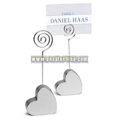 Heart Place Card Holders - Silver