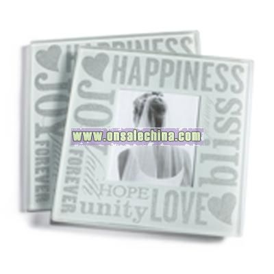 Love and Happiness Photo Glass Coaster Favor Set