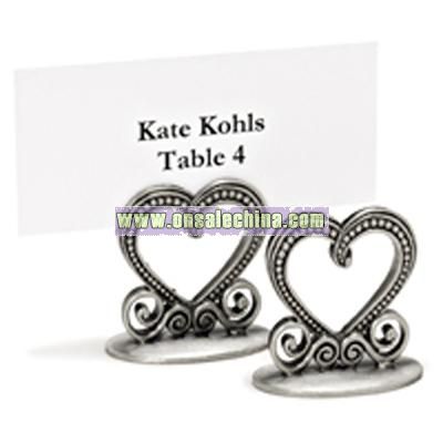 Pewter Heart Place Card Holders
