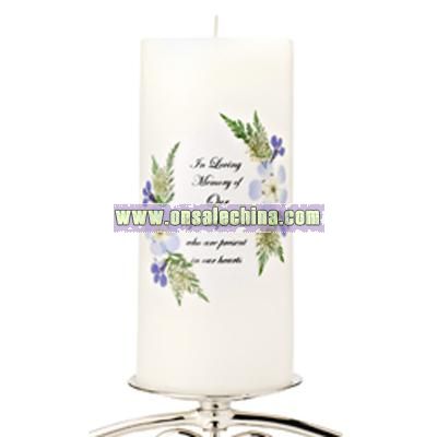 Personalized Blue Bouquet Memorial Candle