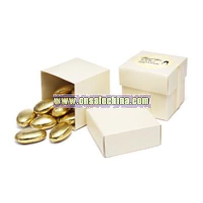 Square Favor Boxes - Ivory Shimmer