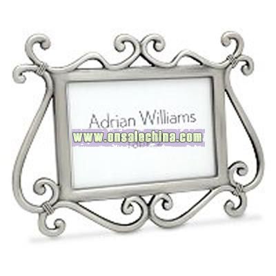 Antique Pewter Place Card Frame