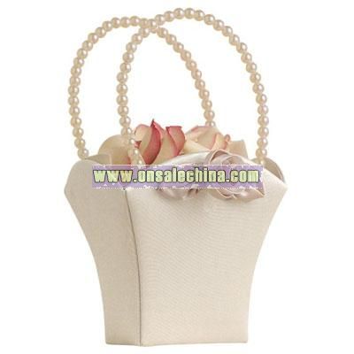 Blush Ivory Bouquet Flower Girl Basket