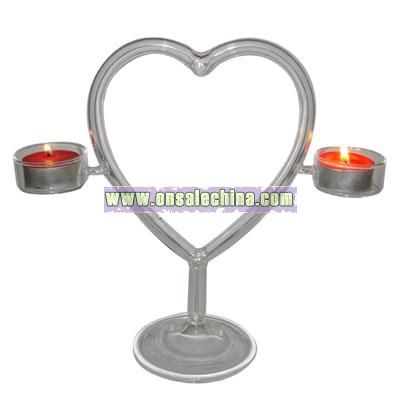 Heart Glass Candle Holder