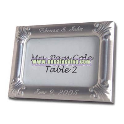 Scroll Cornered Silver Place Card Frame
