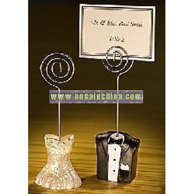 bridegroom and bride place card holder