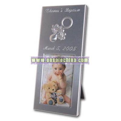 Pacifier Silver Brushed Baby Frame