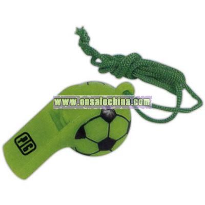 Soccer ball design whistle with rope