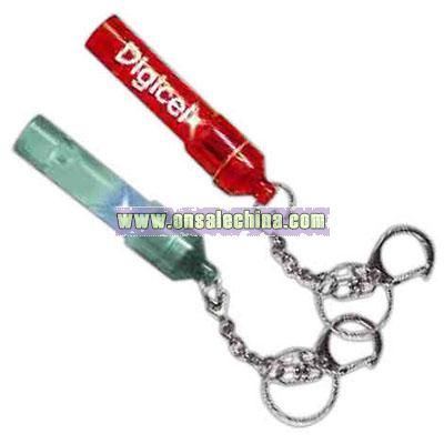 Light up whistle keychain with glowing LED