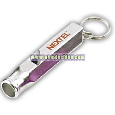 Metal key holder with whistle