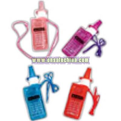 Cell phone bubble necklace whistle