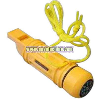 Plastic whistle compass with mirror