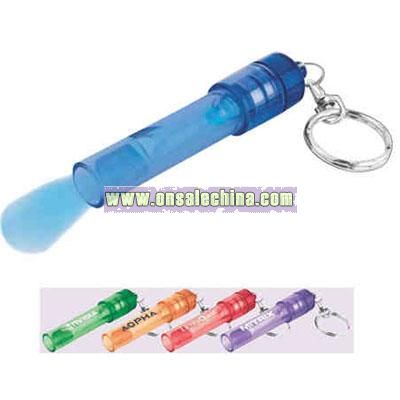 Translucent whistle LED key light with removable split ring