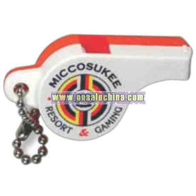 Plastic Police whistle with key chain