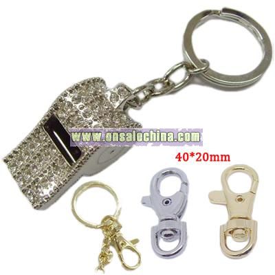 Metal Jewelry Whistle Keychain