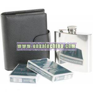 Flask And Playing Card Set