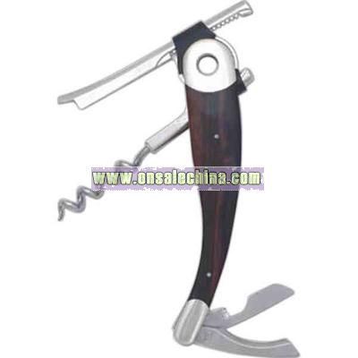 Steel and ebony corkscrew with patented circular gear