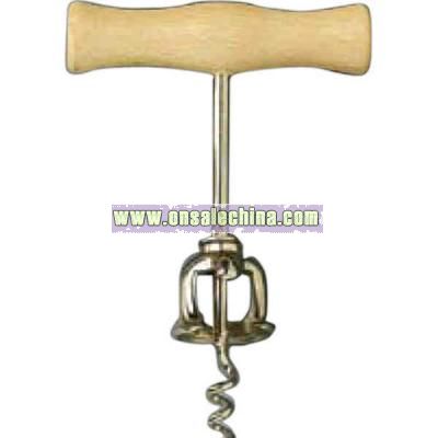 Power corkscrew with beech wood handle and bell