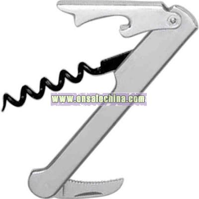 Straight stainless steel corkscrew
