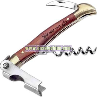 Rosewood and gold tone wine opener
