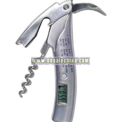 Dual-function infrared digital wine thermometer / corkscrew