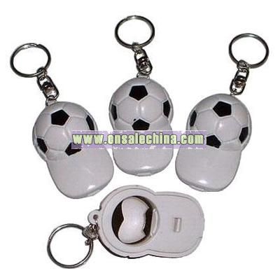 World Cup Soccer cap opener keychain with whistle