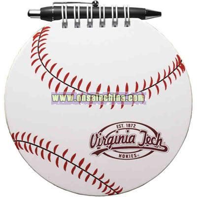 Baseball - Note pad with retractable pen